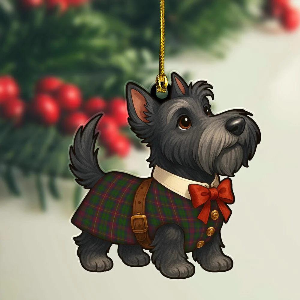 Scottish Cairns Tartan Ornament Scottie Dog