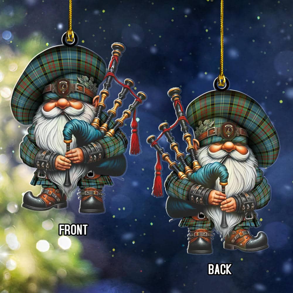 Scottish Caldwell Clan Badge Tartan Bagpiper Gnome Ornament - Image 2