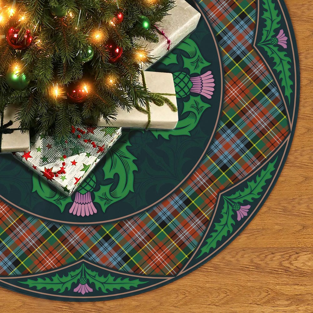 Scottish Caledonia Ancient Tartan Christmas Tree Skirt Old Scottish Thistle Flower - Image 2