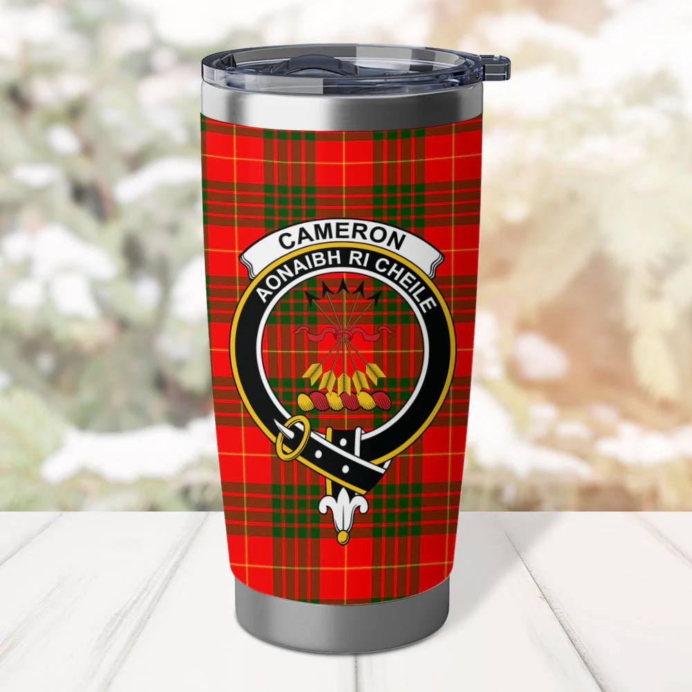 Scottish Cameron Modern Clan Badge Tartan Tumbler - Image 2
