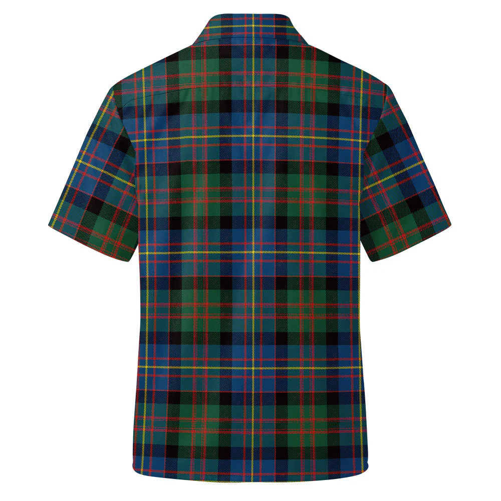 Scottish Cameron of Erracht Ancient Clan Badge Tartan Short Sleeve Work Shirt - Image 3