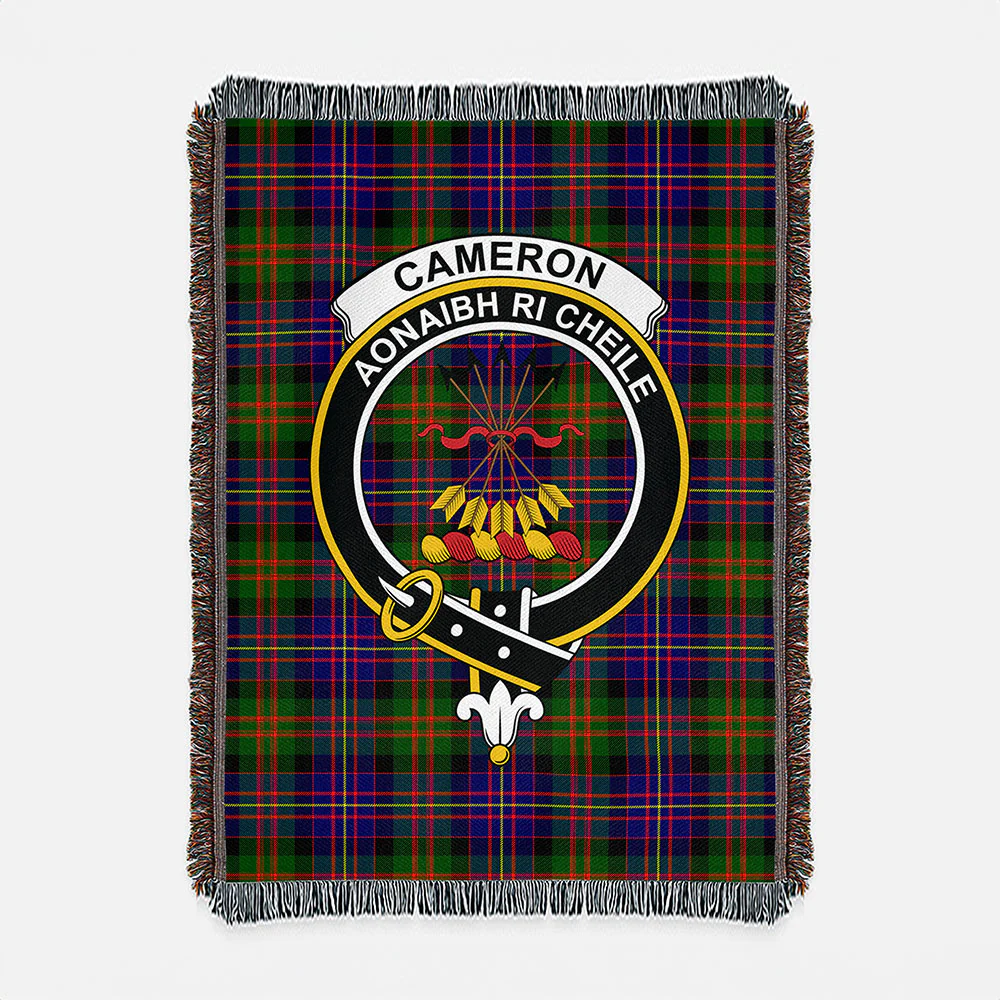 Scottish Cameron of Erracht Modern Clan Badge Tartan Woven Blanket - Image 2