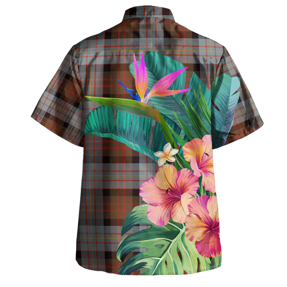 Scottish Cameron of Erracht Weathered Clan Badge Tartan Hawaiian Shirt Bouquet Tropical Style - Image 4