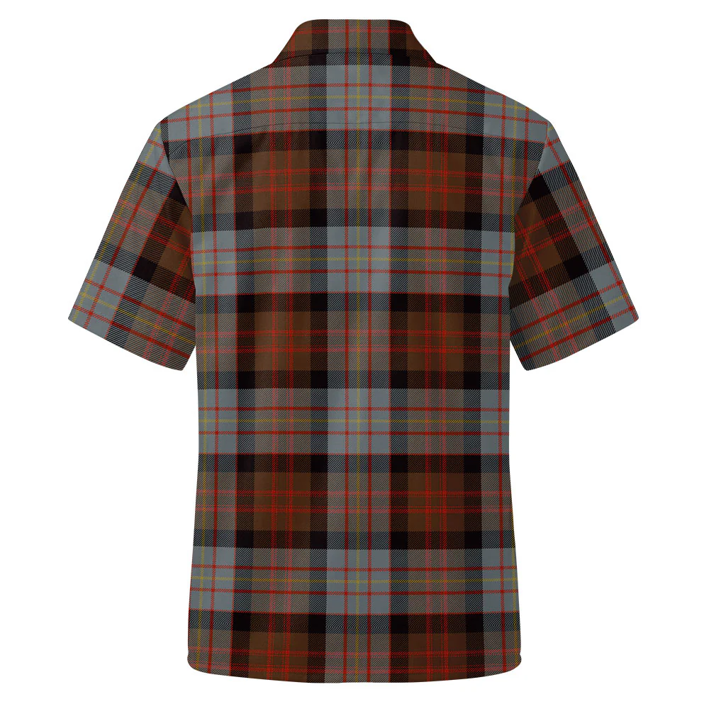 Scottish Cameron of Erracht Weathered Clan Badge Tartan Short Sleeve Work Shirt - Image 3