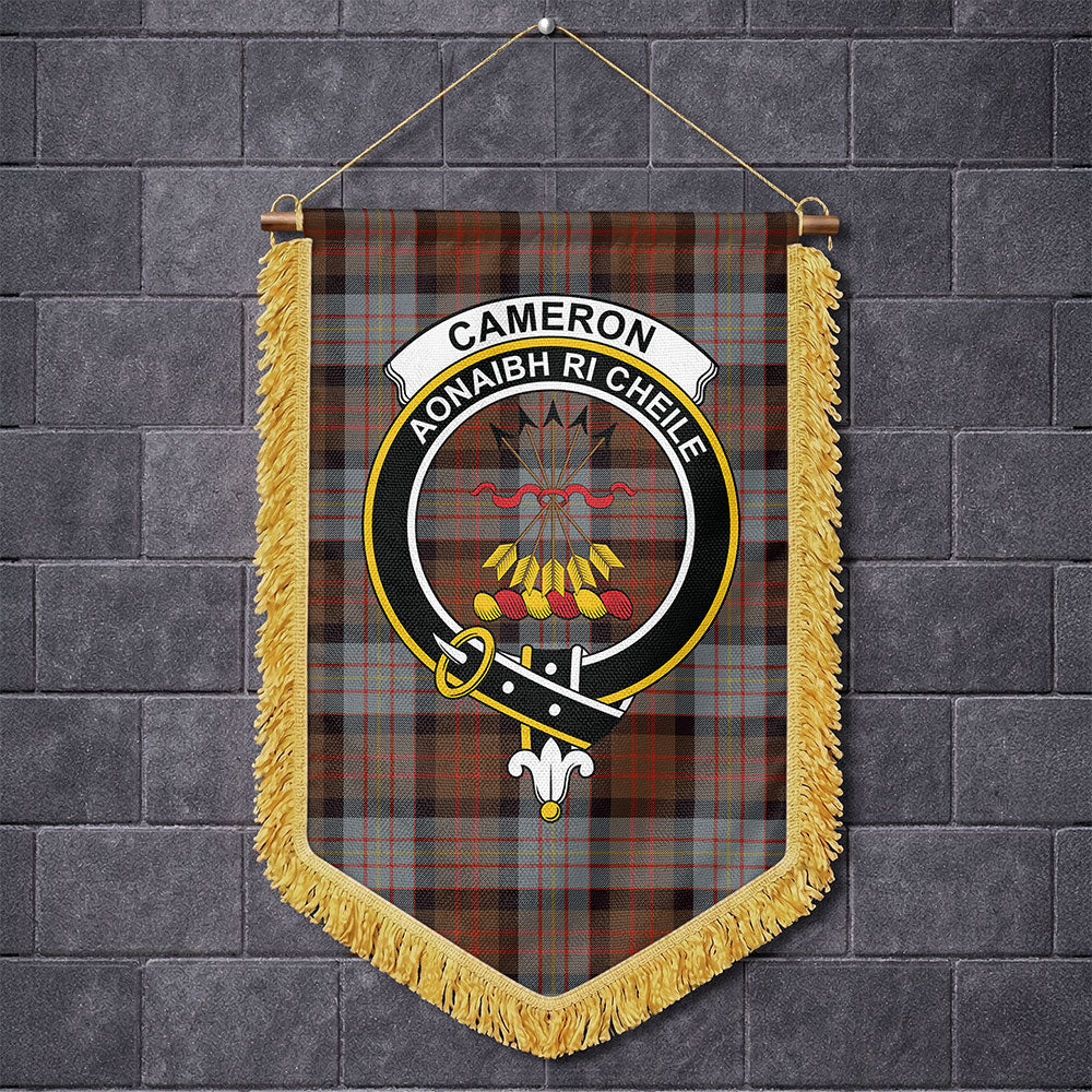 Scottish Cameron of Erracht Weathered Clan Badge Tartan Wall Hanging Banner