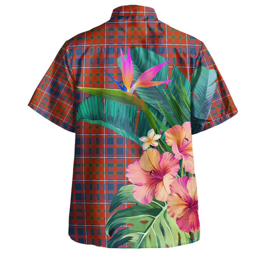 Scottish Cameron of Lochiel Ancient Clan Badge Tartan Hawaiian Shirt Bouquet Tropical Style - Image 4