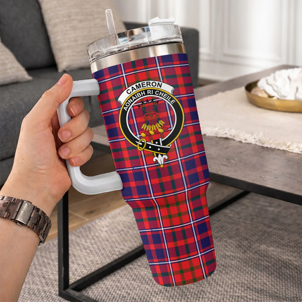 Scottish Cameron of Lochiel Modern Clan Badge Tartan 40oz Tumbler - Image 10