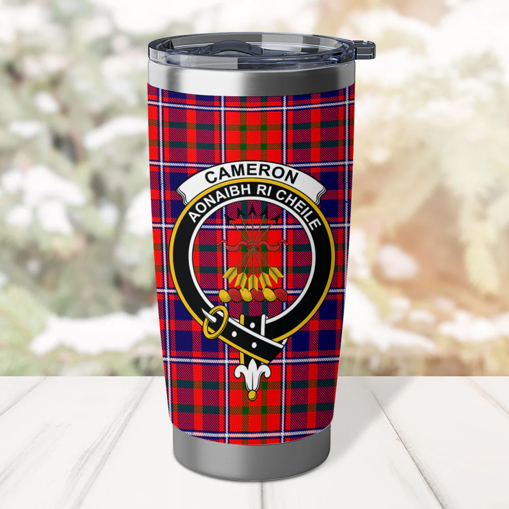Scottish Cameron of Lochiel Modern Clan Badge Tartan Tumbler - Image 2