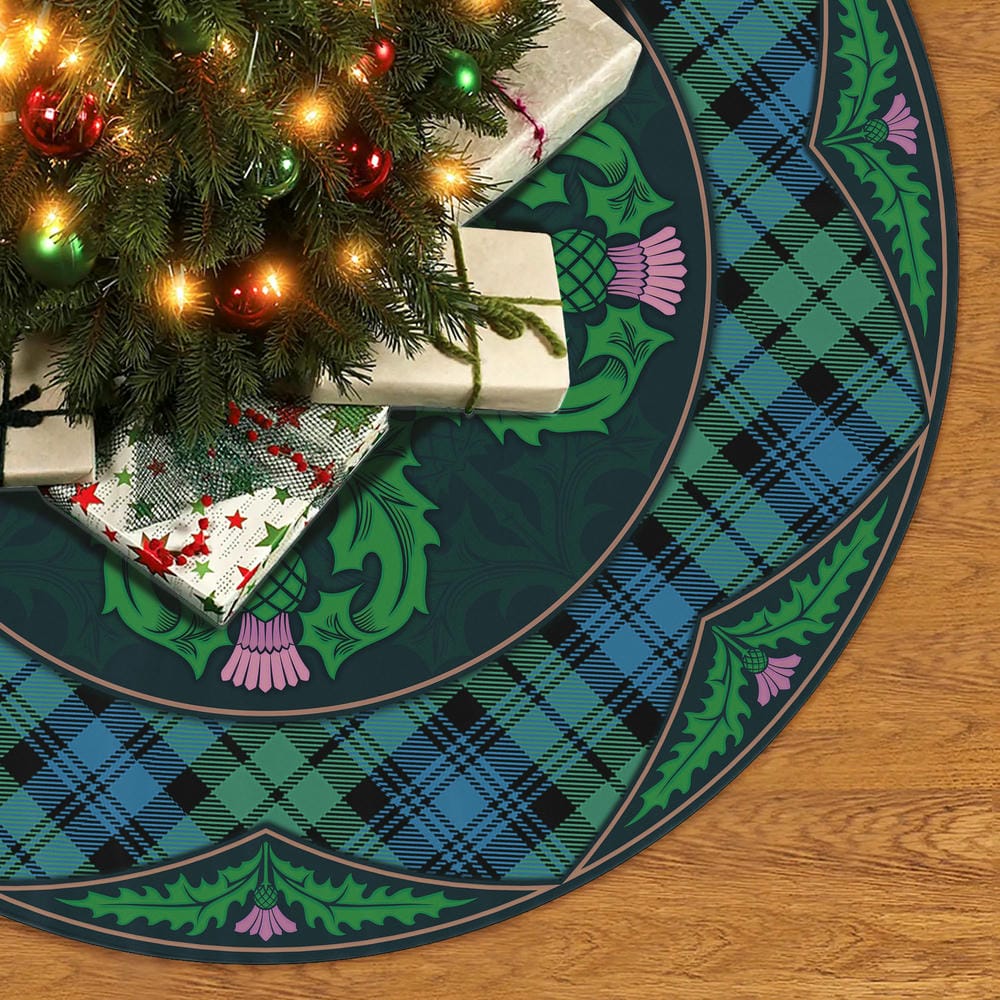 Scottish Campbell Ancient 01 Tartan Christmas Tree Skirt Old Scottish Thistle Flower - Image 2