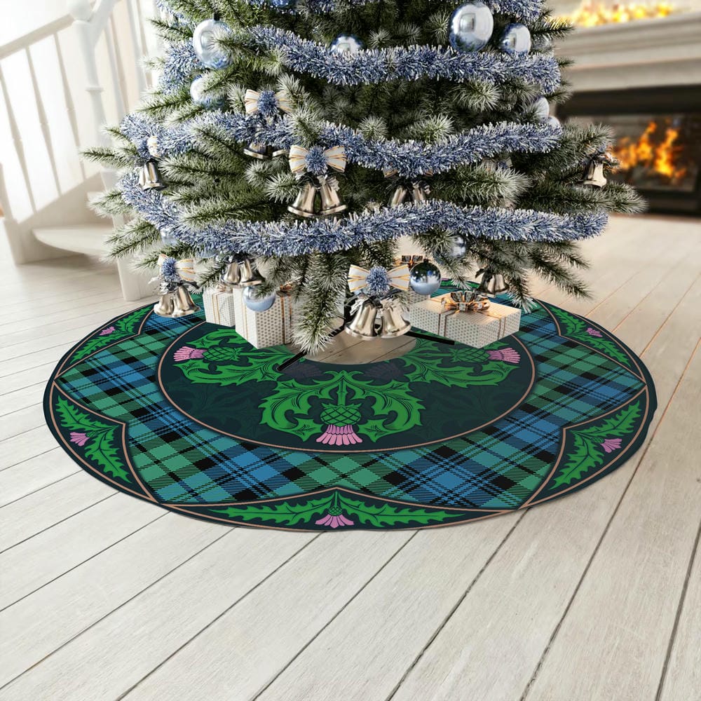 Scottish Campbell Ancient 01 Tartan Christmas Tree Skirt Old Scottish Thistle Flower - Image 3