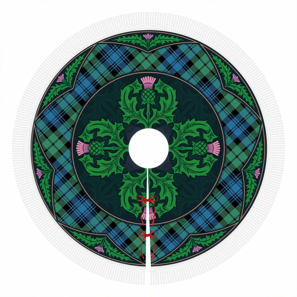 Scottish Campbell Ancient 01 Tartan Christmas Tree Skirt Old Scottish Thistle Flower - Image 4
