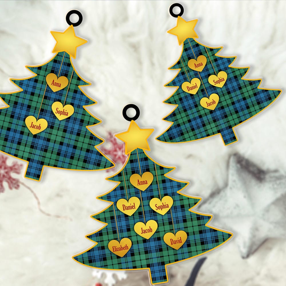 Scottish Campbell Ancient 01 Tartan Ornament Custom Family Christmas Tree - Image 2