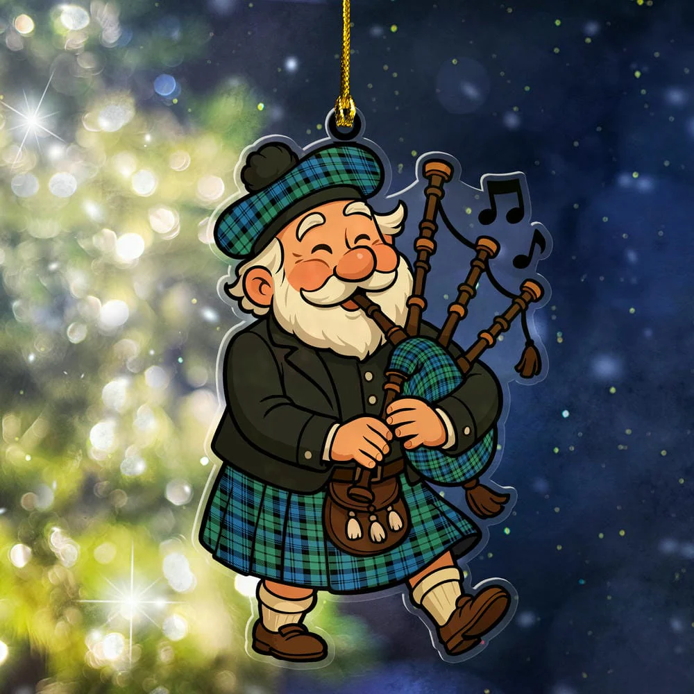 Scottish Campbell Ancient 01 Tartan Ornament Scottish Santa In Kilt