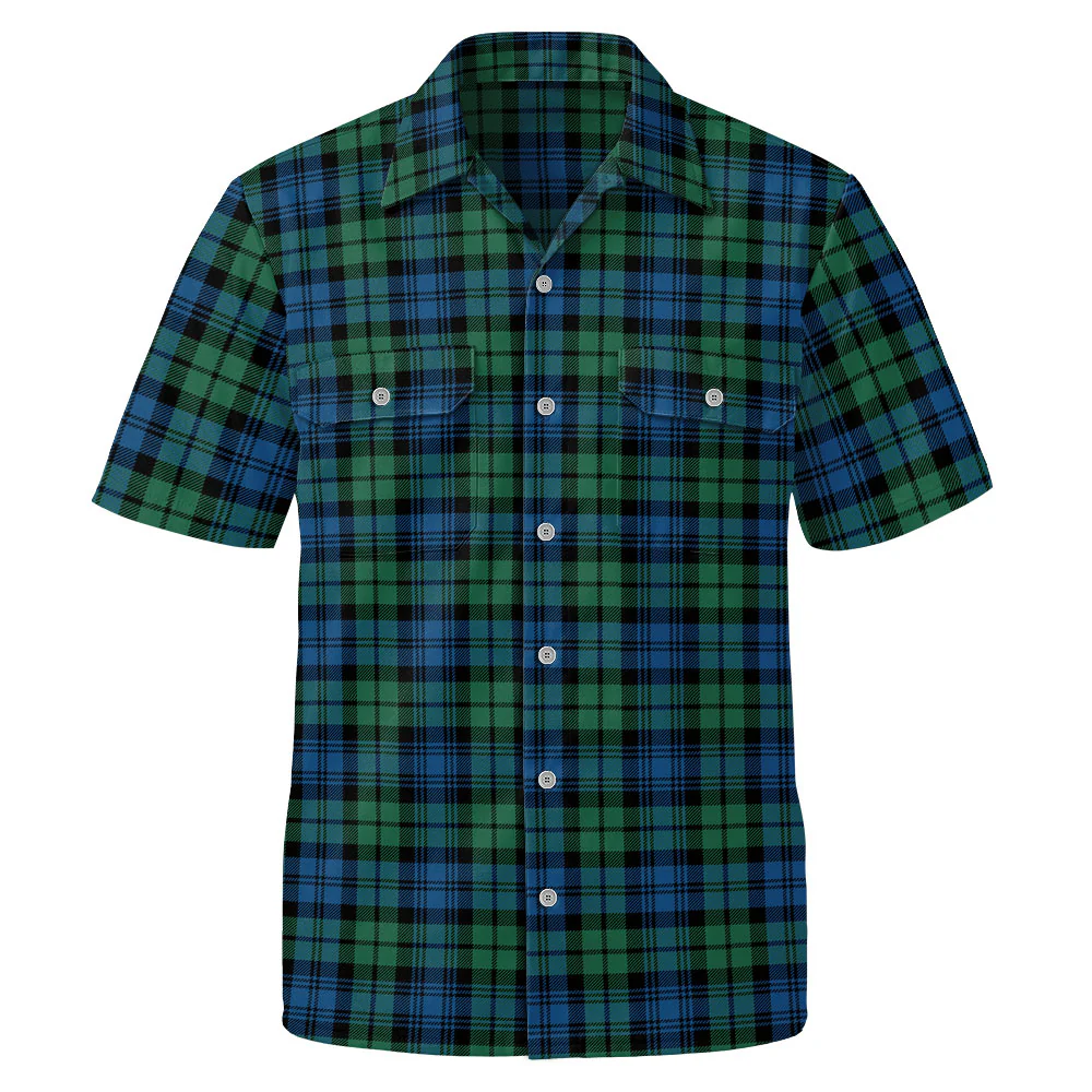 Scottish Campbell Ancient 02 Clan Badge Tartan Short Sleeve Work Shirt