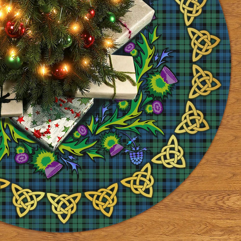 Scottish Campbell Ancient 02 Tartan Thistle Celtic Knot Christmas Tree Skirt - Image 2