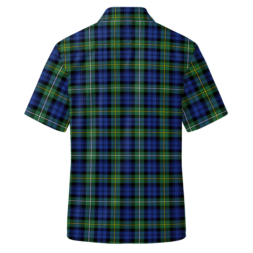 Scottish Campbell Argyll Ancient Clan Badge Tartan Short Sleeve Work Shirt - Image 3