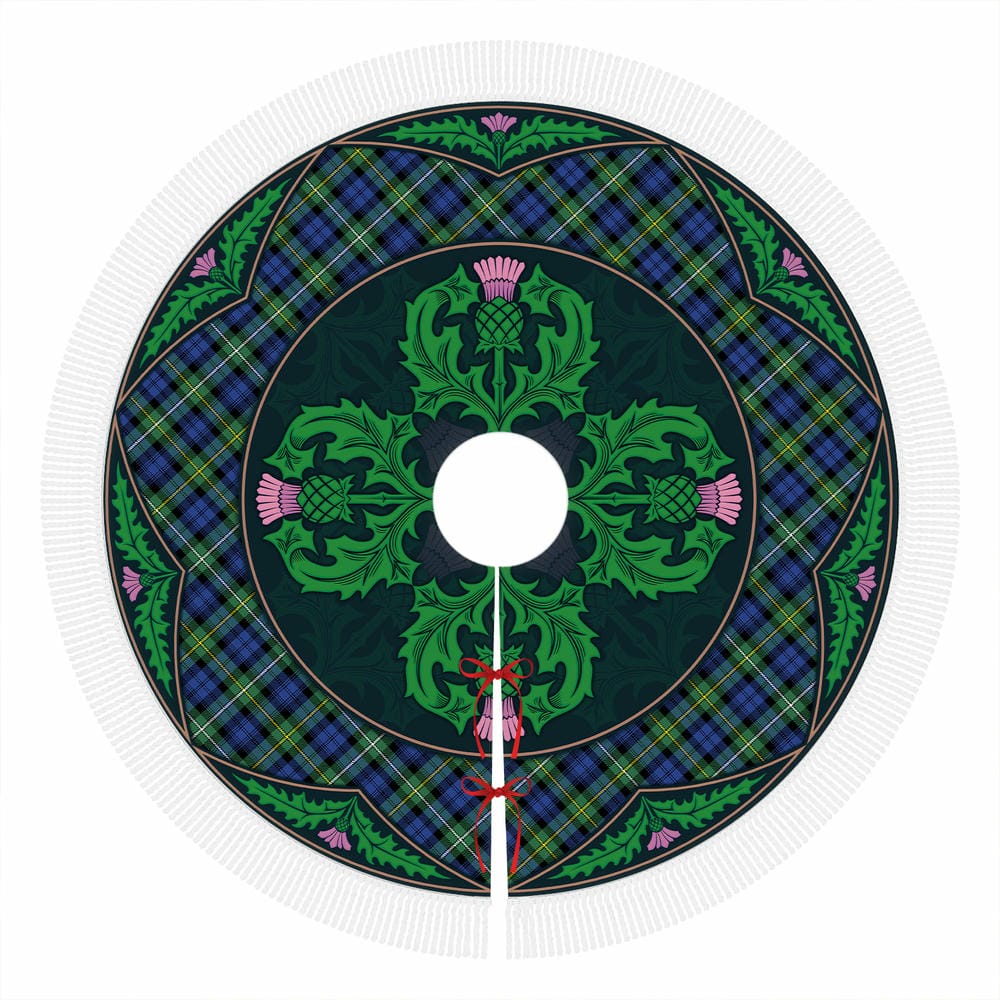 Scottish Campbell Argyll Ancient Tartan Christmas Tree Skirt Old Scottish Thistle Flower - Image 4
