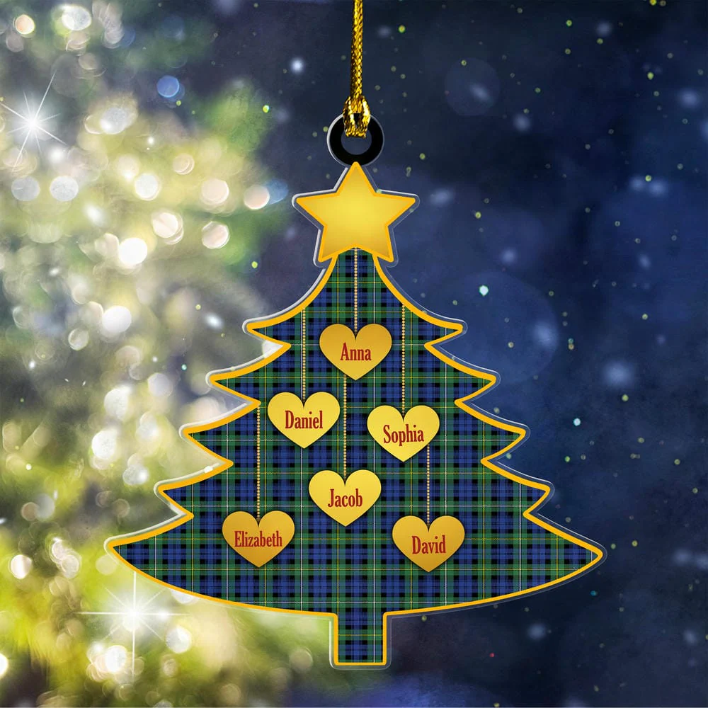 Scottish Campbell Argyll Ancient Tartan Ornament Custom Family Christmas Tree