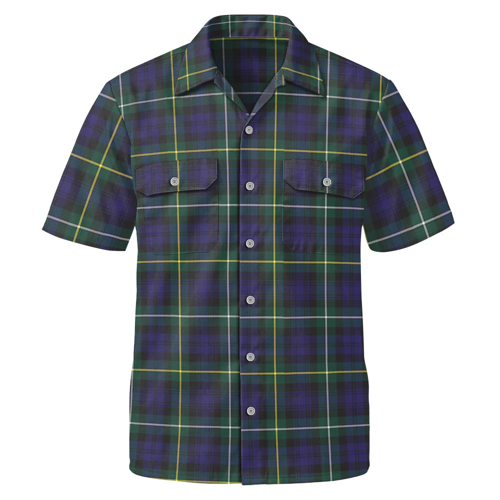 Scottish Campbell Argyll Modern Clan Badge Tartan Short Sleeve Work Shirt