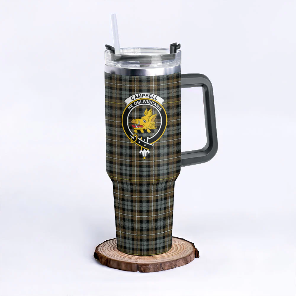 Scottish Campbell Argyll Weathered Clan Badge Tartan 40oz Tumbler - Image 6