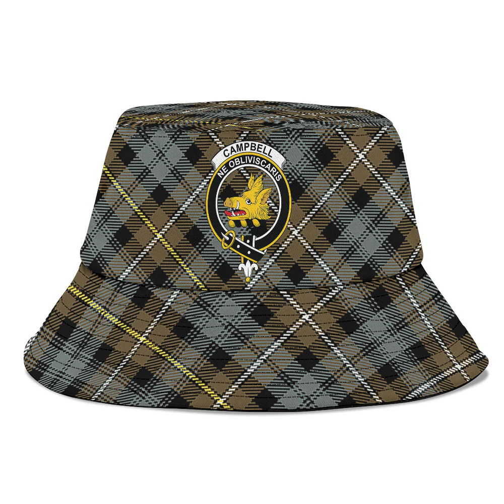Scottish Campbell Argyll Weathered Clan Badge Tartan Bucket Hat - Image 2