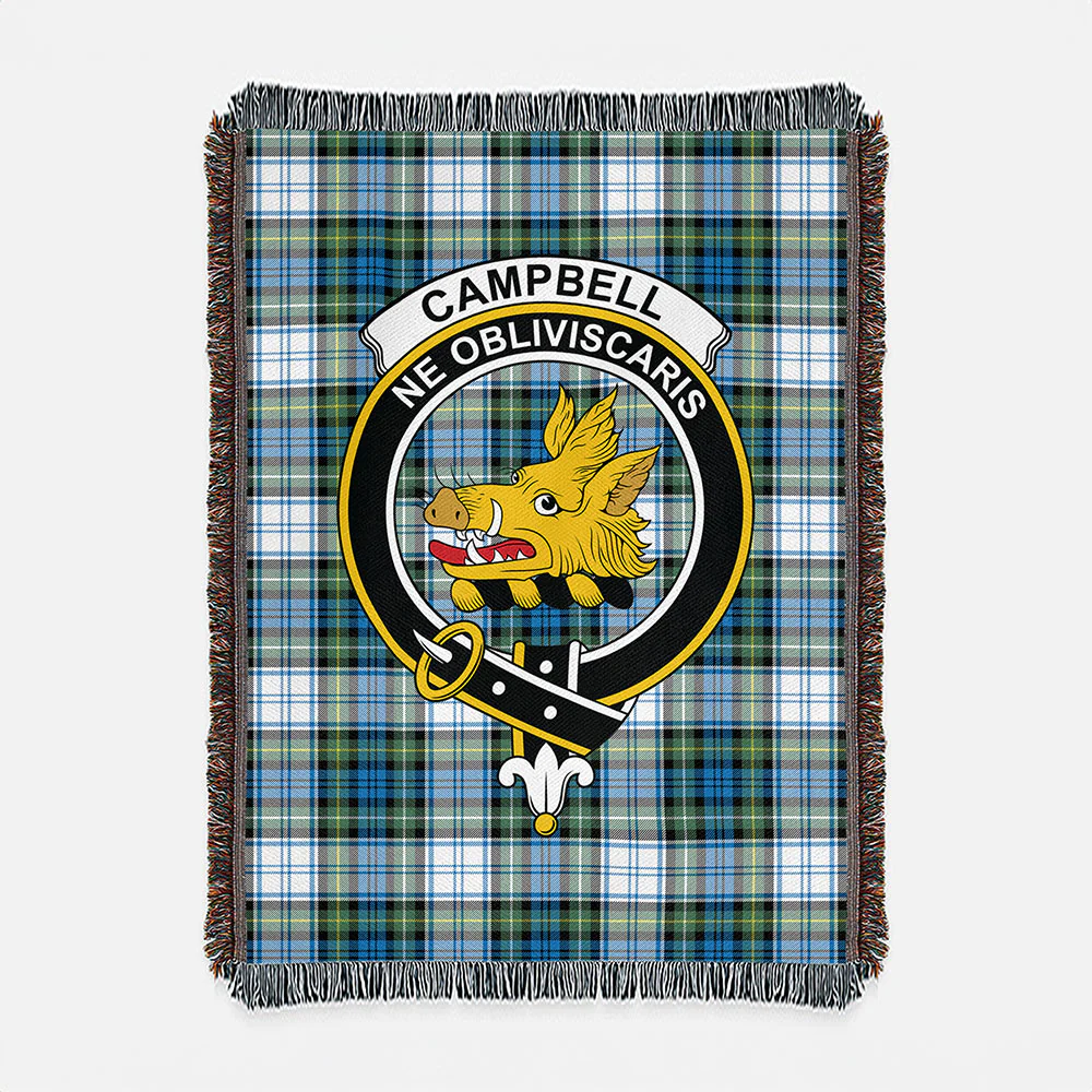 Scottish Campbell Dress Ancient Clan Badge Tartan Woven Blanket - Image 2