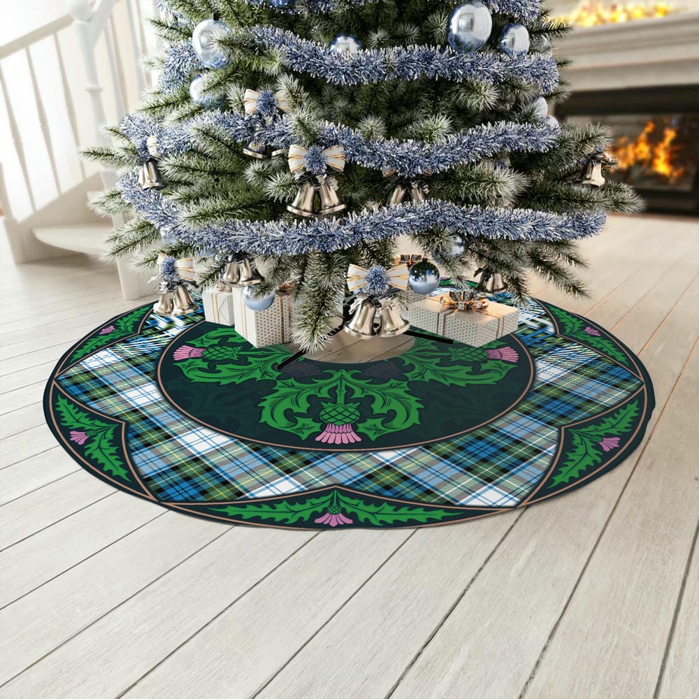 Scottish Campbell Dress Ancient Tartan Christmas Tree Skirt Old Scottish Thistle Flower - Image 3