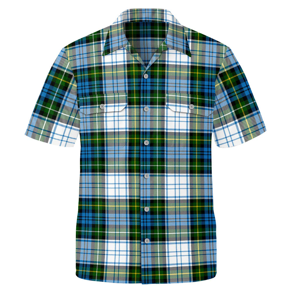 Scottish Campbell Dress Clan Badge Tartan Short Sleeve Work Shirt