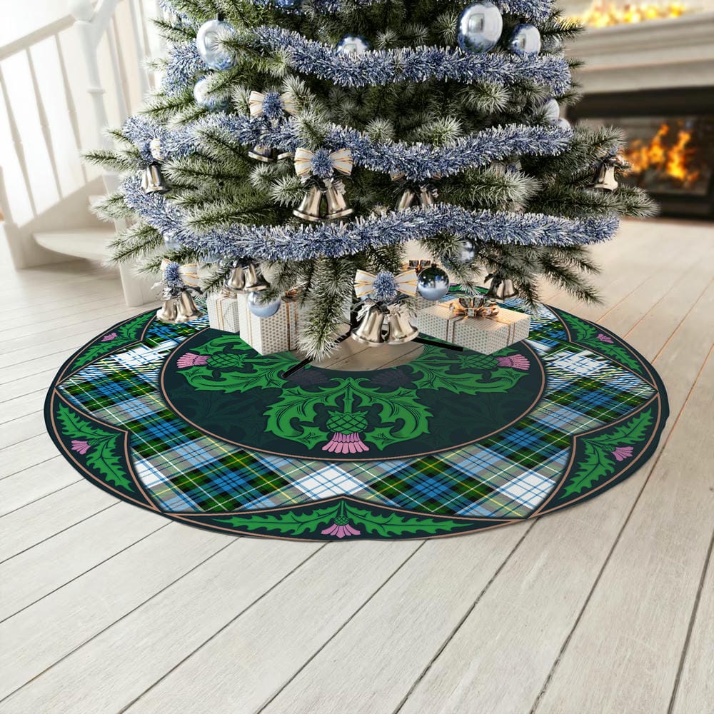 Scottish Campbell Dress Tartan Christmas Tree Skirt Old Scottish Thistle Flower - Image 3