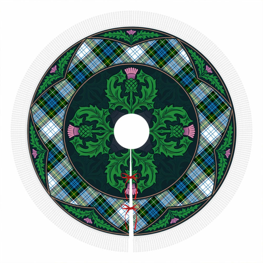 Scottish Campbell Dress Tartan Christmas Tree Skirt Old Scottish Thistle Flower - Image 4