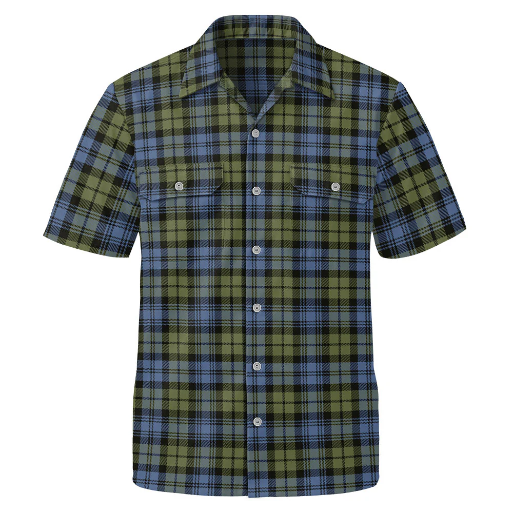 Scottish Campbell Faded Clan Badge Tartan Short Sleeve Work Shirt