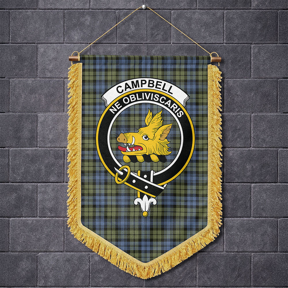 Scottish Campbell Faded Clan Badge Tartan Wall Hanging Banner
