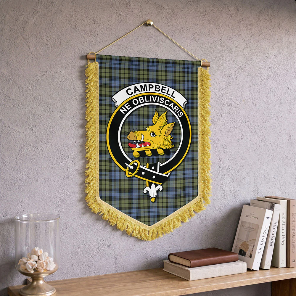 Scottish Campbell Faded Clan Badge Tartan Wall Hanging Banner - Image 2