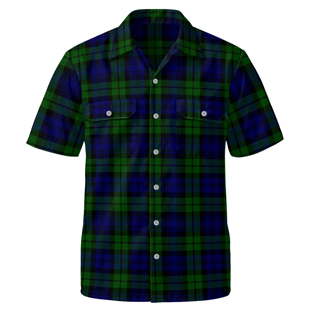 Scottish Campbell Modern Clan Badge Tartan Short Sleeve Work Shirt