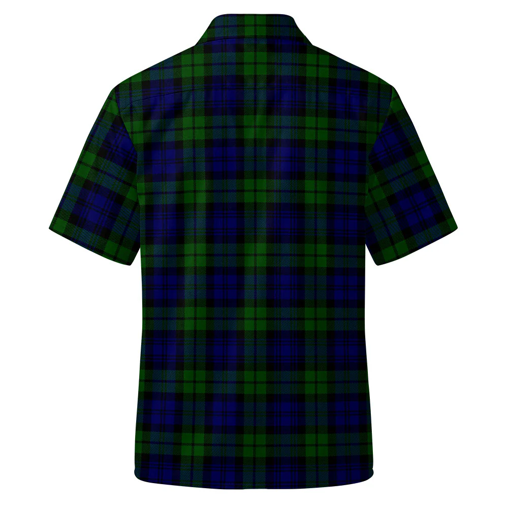 Scottish Campbell Modern Clan Badge Tartan Short Sleeve Work Shirt - Image 3