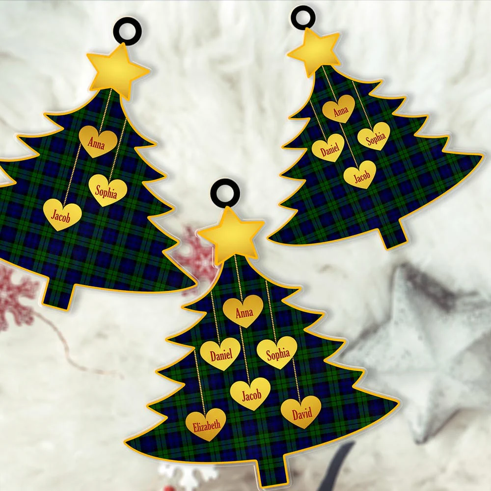 Scottish Campbell Modern Tartan Ornament Custom Family Christmas Tree - Image 2
