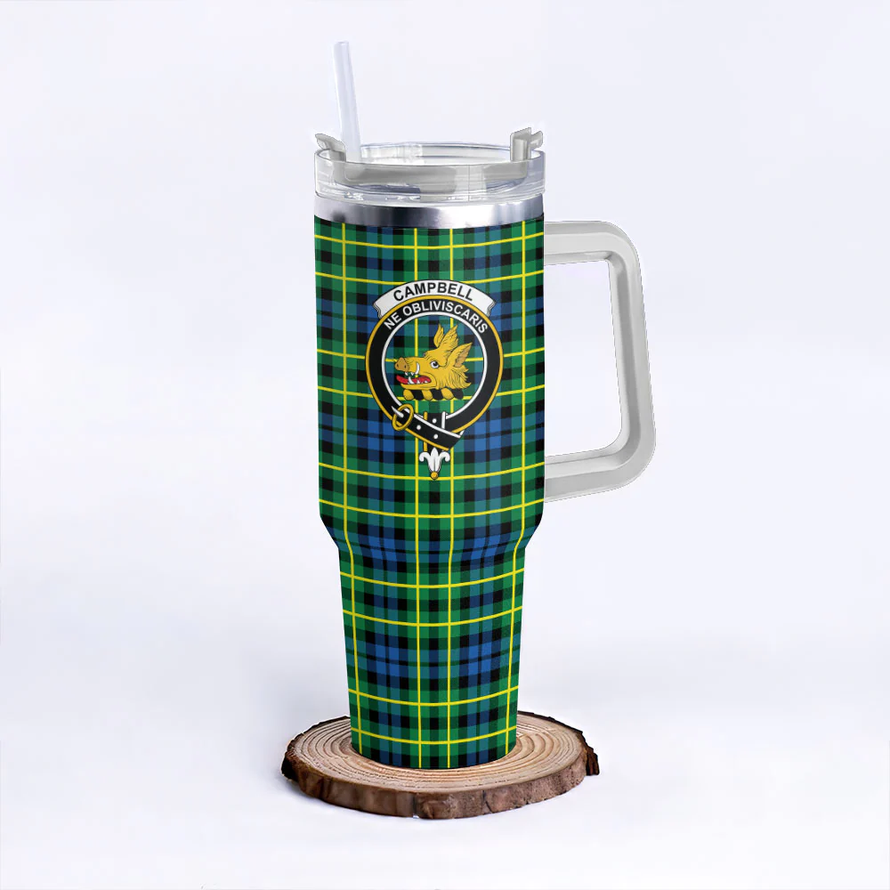 Scottish Campbell of Breadalbane Ancient Clan Badge Tartan 40oz Tumbler