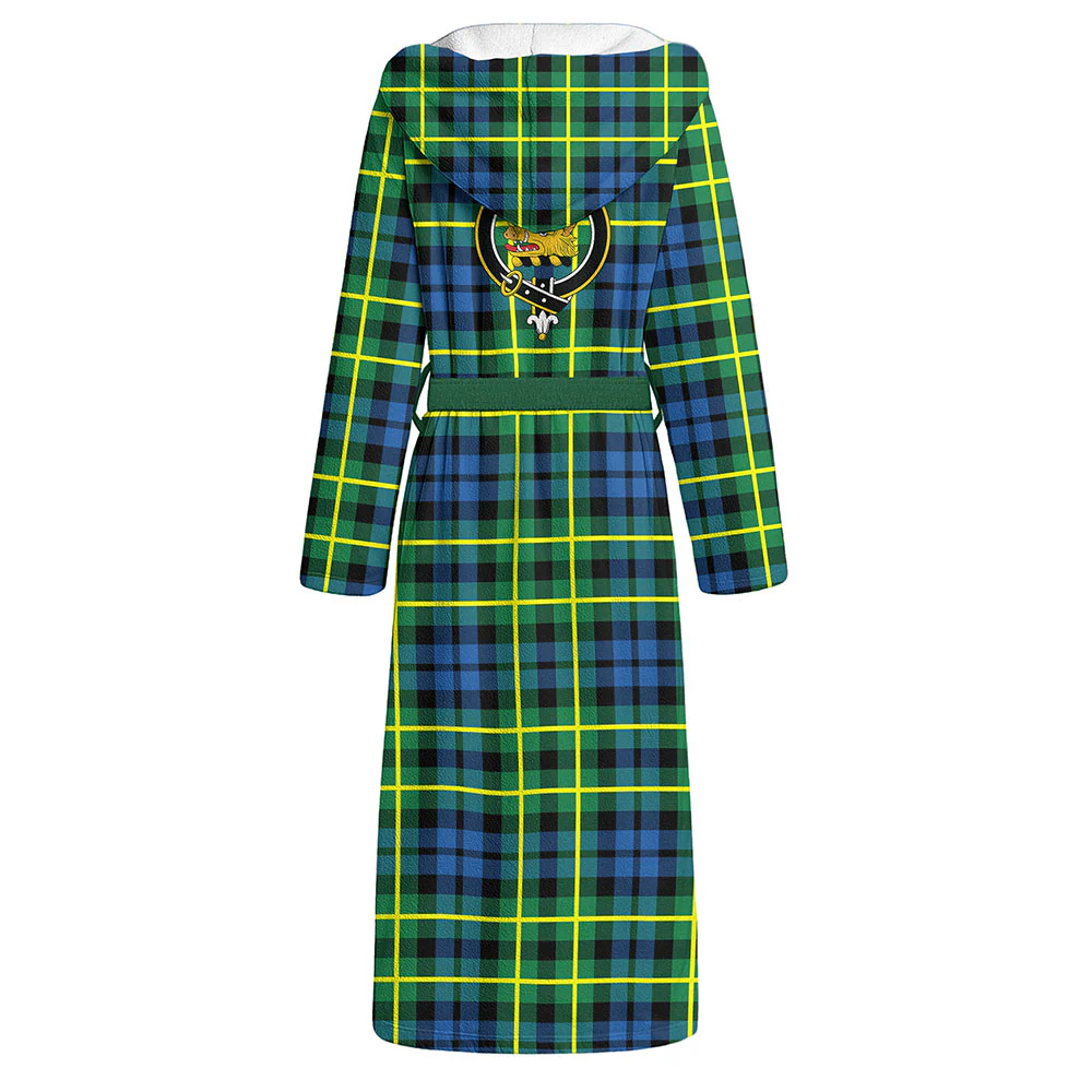 Scottish Campbell of Breadalbane Ancient Clan Badge Tartan Flannel Hooded Bathrobe - Image 3