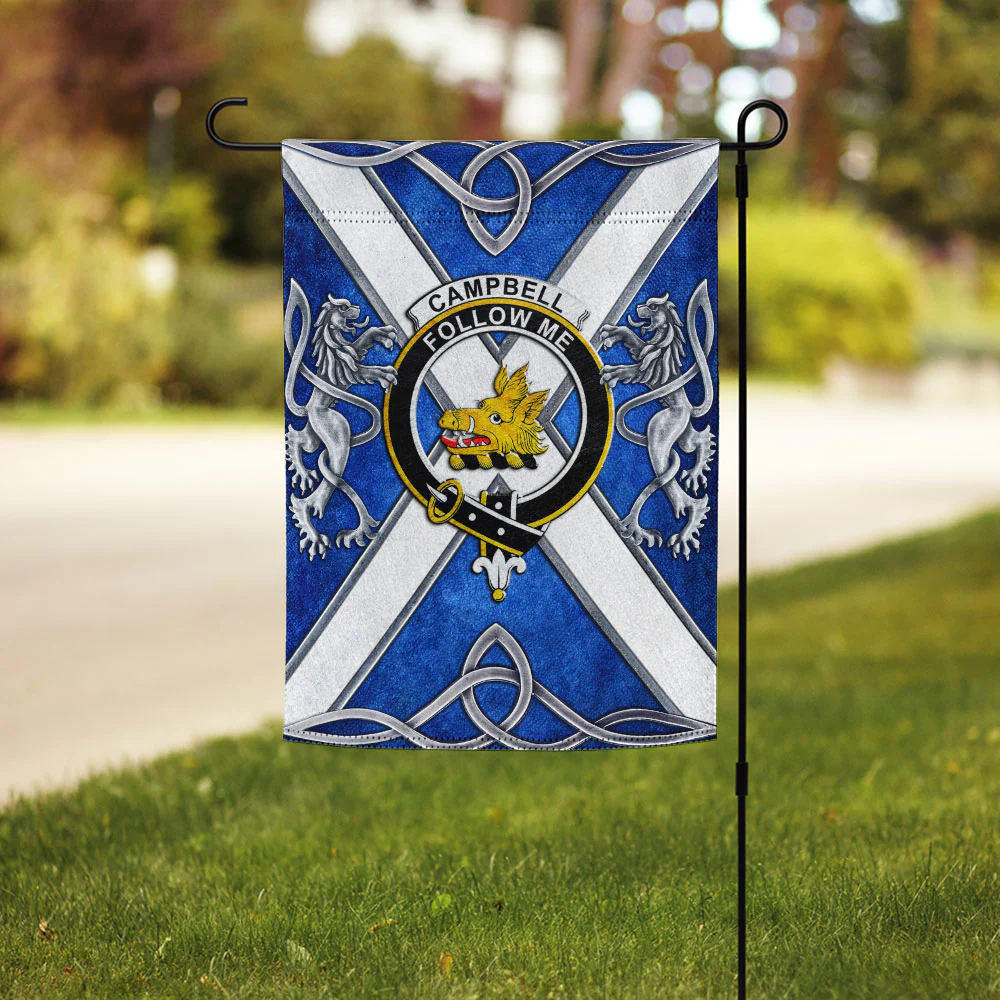 Scottish Campbell of Breadalbane Clan Badge Garden Flag Silver Rampant Lion Emblem - Image 3