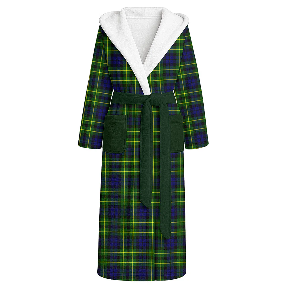 Scottish Campbell of Breadalbane Modern Clan Badge Tartan Flannel Hooded Bathrobe