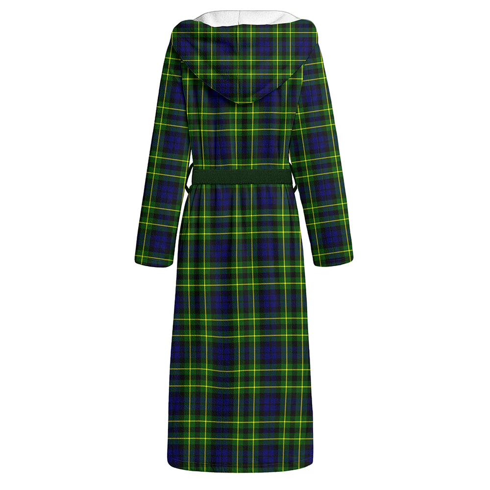 Scottish Campbell of Breadalbane Modern Clan Badge Tartan Flannel Hooded Bathrobe - Image 2