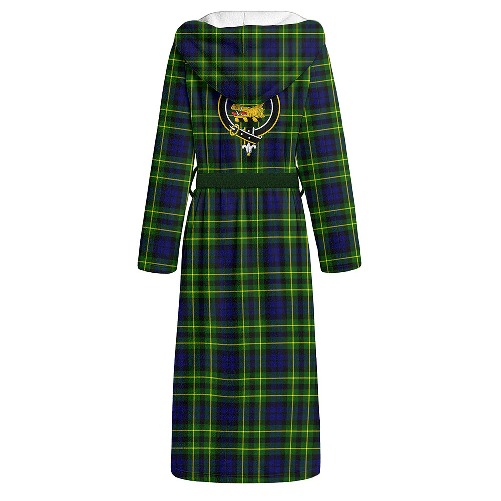 Scottish Campbell of Breadalbane Modern Clan Badge Tartan Flannel Hooded Bathrobe - Image 3