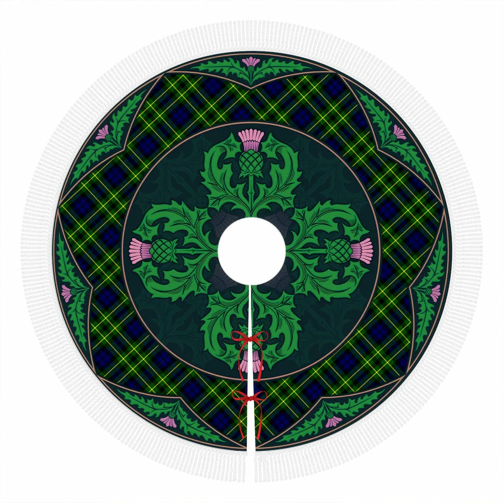 Scottish Campbell of Breadalbane Modern Tartan Christmas Tree Skirt Old Scottish Thistle Flower - Image 4