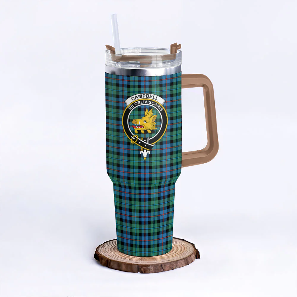 Scottish Campbell of Cawdor Ancient Clan Badge Tartan 40oz Tumbler - Image 9