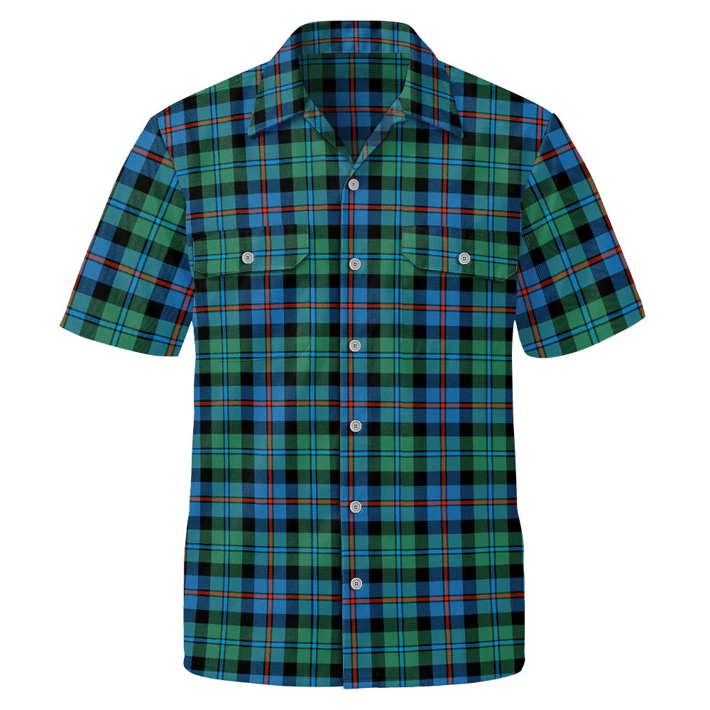 Scottish Campbell of Cawdor Ancient Clan Badge Tartan Short Sleeve Work Shirt