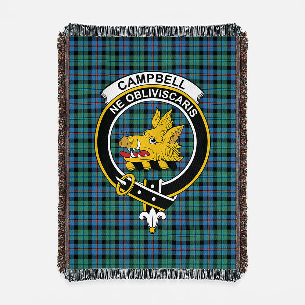 Scottish Campbell of Cawdor Ancient Clan Badge Tartan Woven Blanket - Image 2