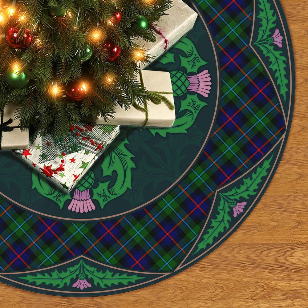 Scottish Campbell of Cawdor Modern Tartan Christmas Tree Skirt Old Scottish Thistle Flower - Image 2