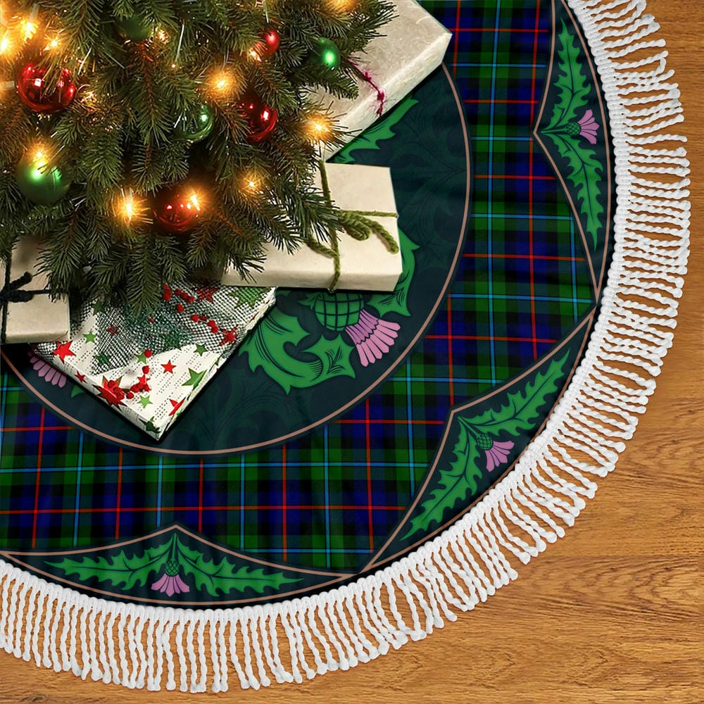 Scottish Campbell of Cawdor Modern Tartan Christmas Tree Skirt Old Scottish Thistle Flower - Image 5