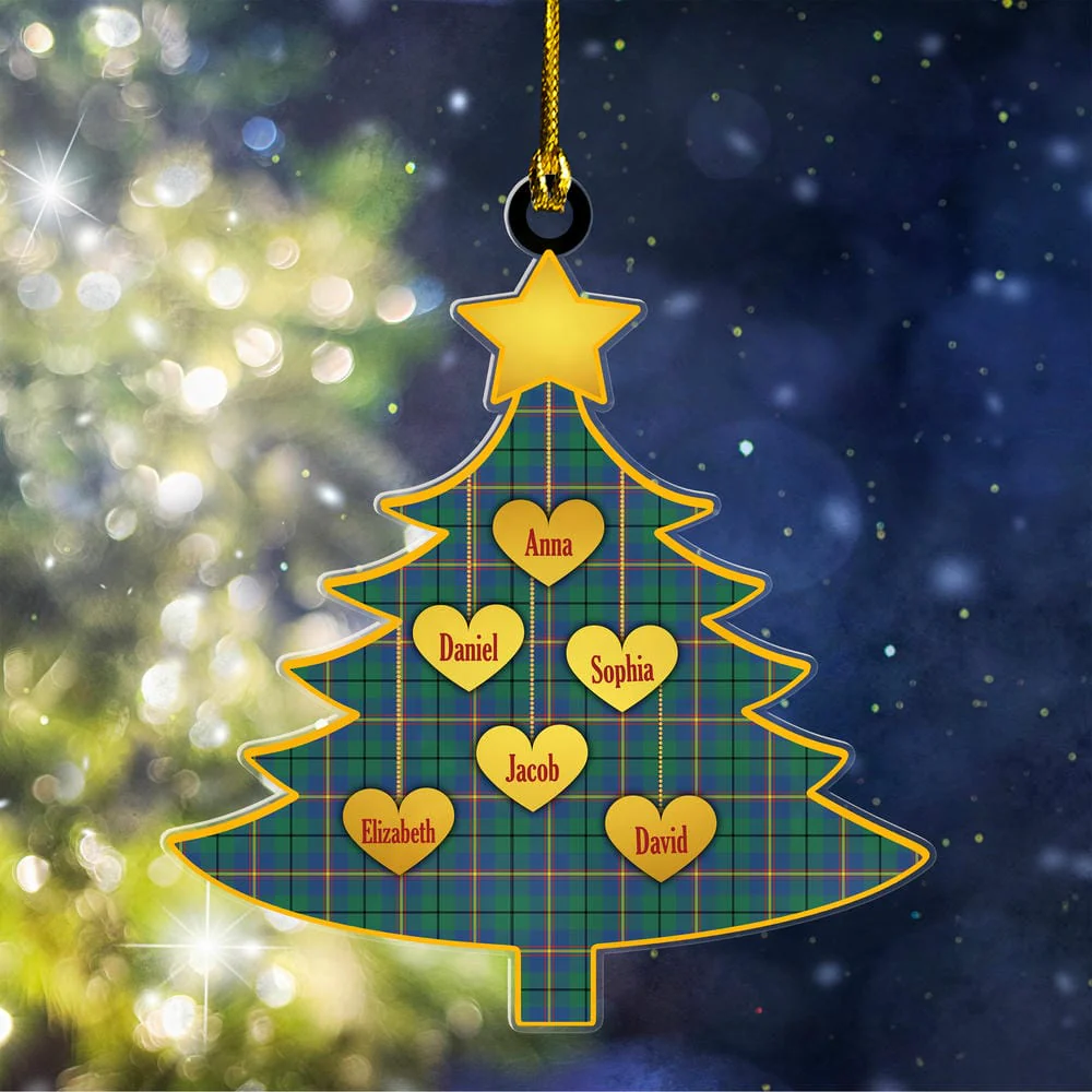 Scottish Carmichael Ancient Tartan Ornament Custom Family Christmas Tree