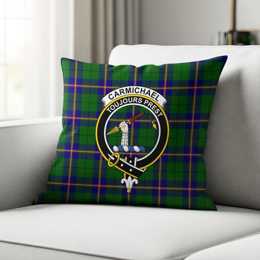 Scottish Carmichael Modern Clan Badge Tartan Pillow Case - Image 2